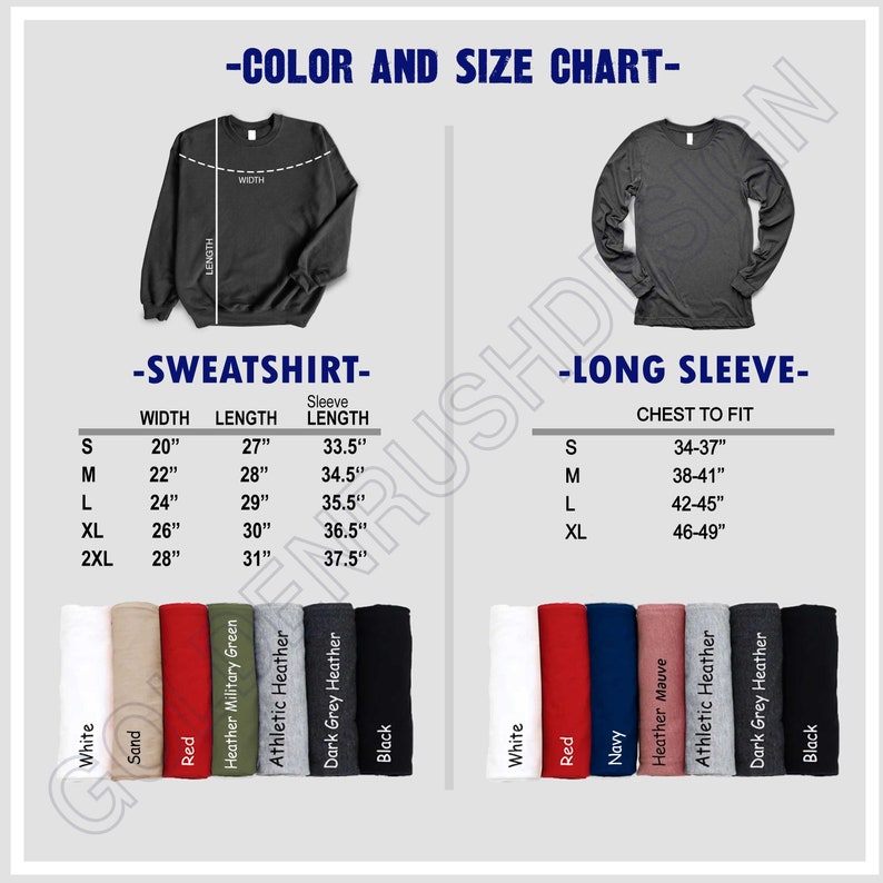 a long sleeve t - shirt with the measurements for each shirt