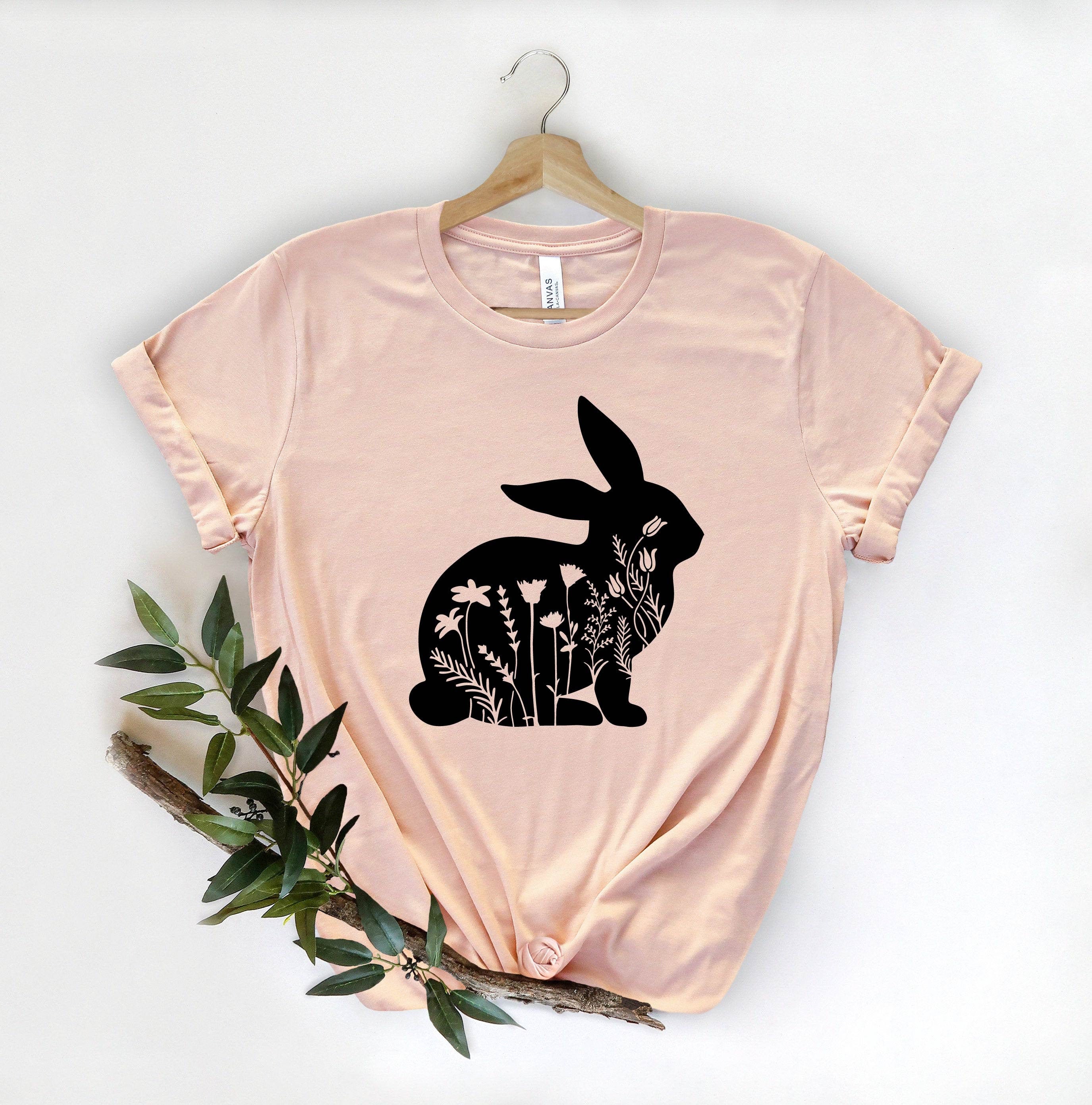 Floral Rabbit Shirt Rabbit Shirt Cute Rabbit Tshirt Etsy