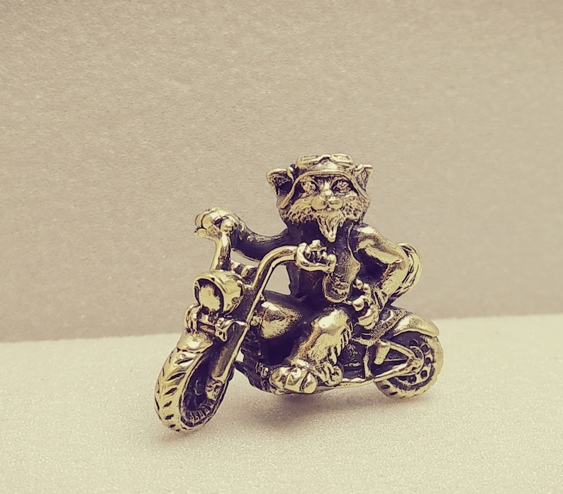 Pendant Cat Biker Keychain Trinket