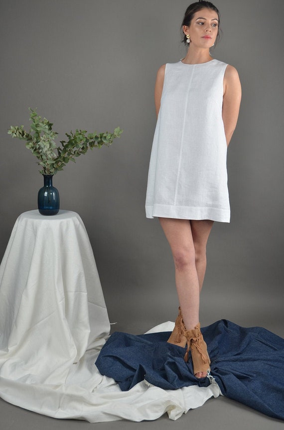 linen trapeze dress