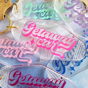 Motel Style Keychains- Clear Getaway Car