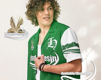 Unisex green and white shirt