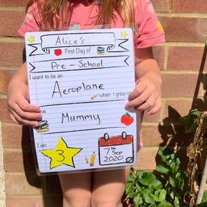 Back to School Sign Re-Usable First Day Photo Prop by Cerise Publishing