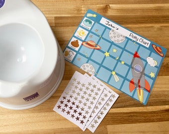In To Space Potty Toilet Training Sticker Chart for Toddlers by Cerise Publishing