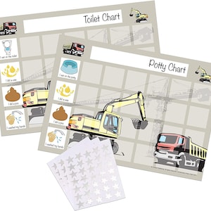 Digger Potty Toilet Training Sticker Chart for Toddlers by Cerise Publishing