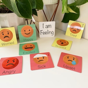 Imanes de comunicación I am Feeling Emotions para estudiantes visuales, niños pequeños, necesidades educativas especiales, autismo y TDAH