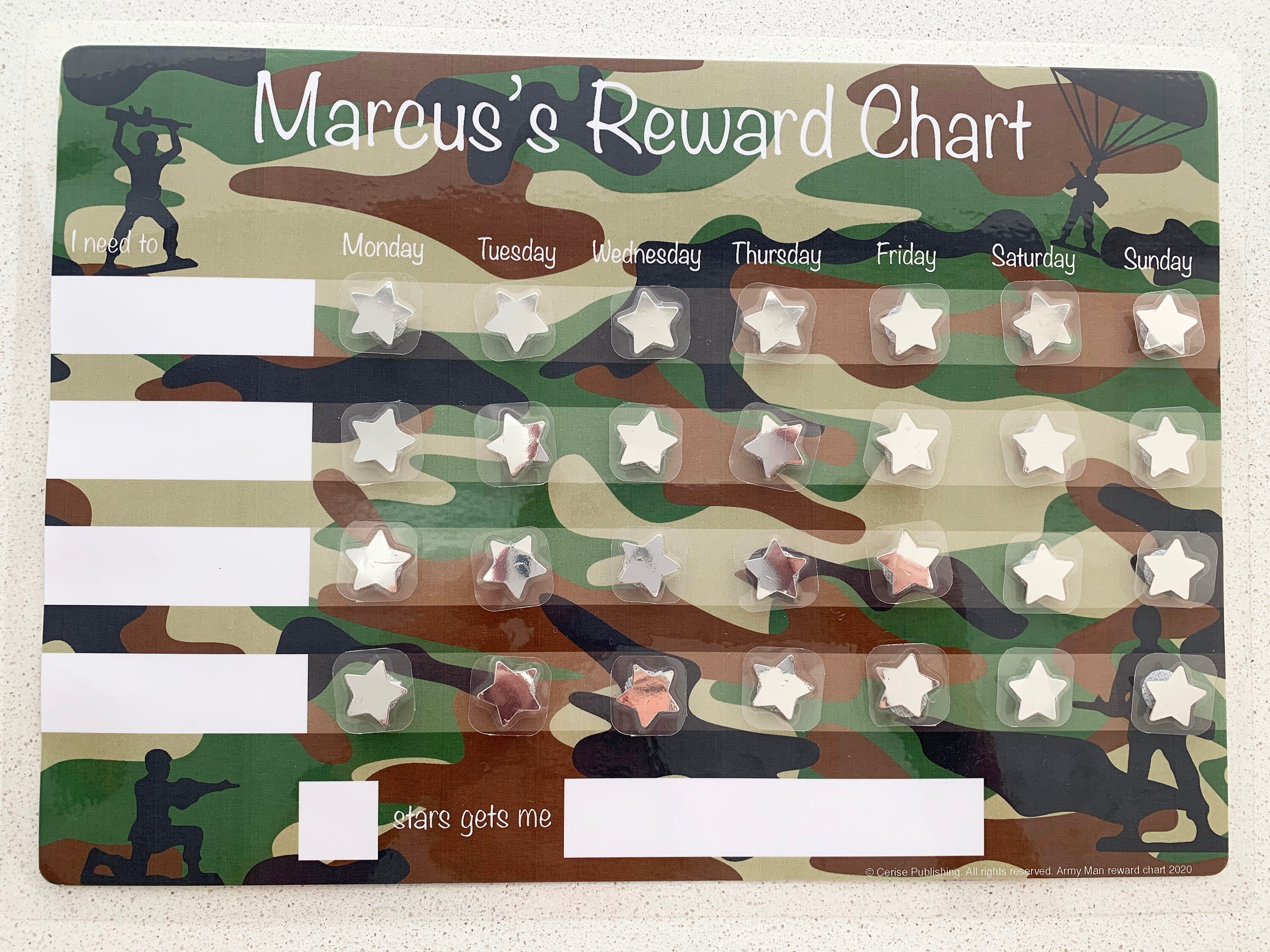 Army Man customisable A4 durable reusable reward chart with Etsy