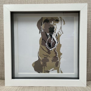 Personalised Framed Paper Cut Artwork Pet Portrait