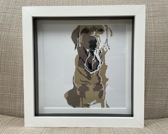 Personalised Framed Paper Cut Artwork Pet Portrait