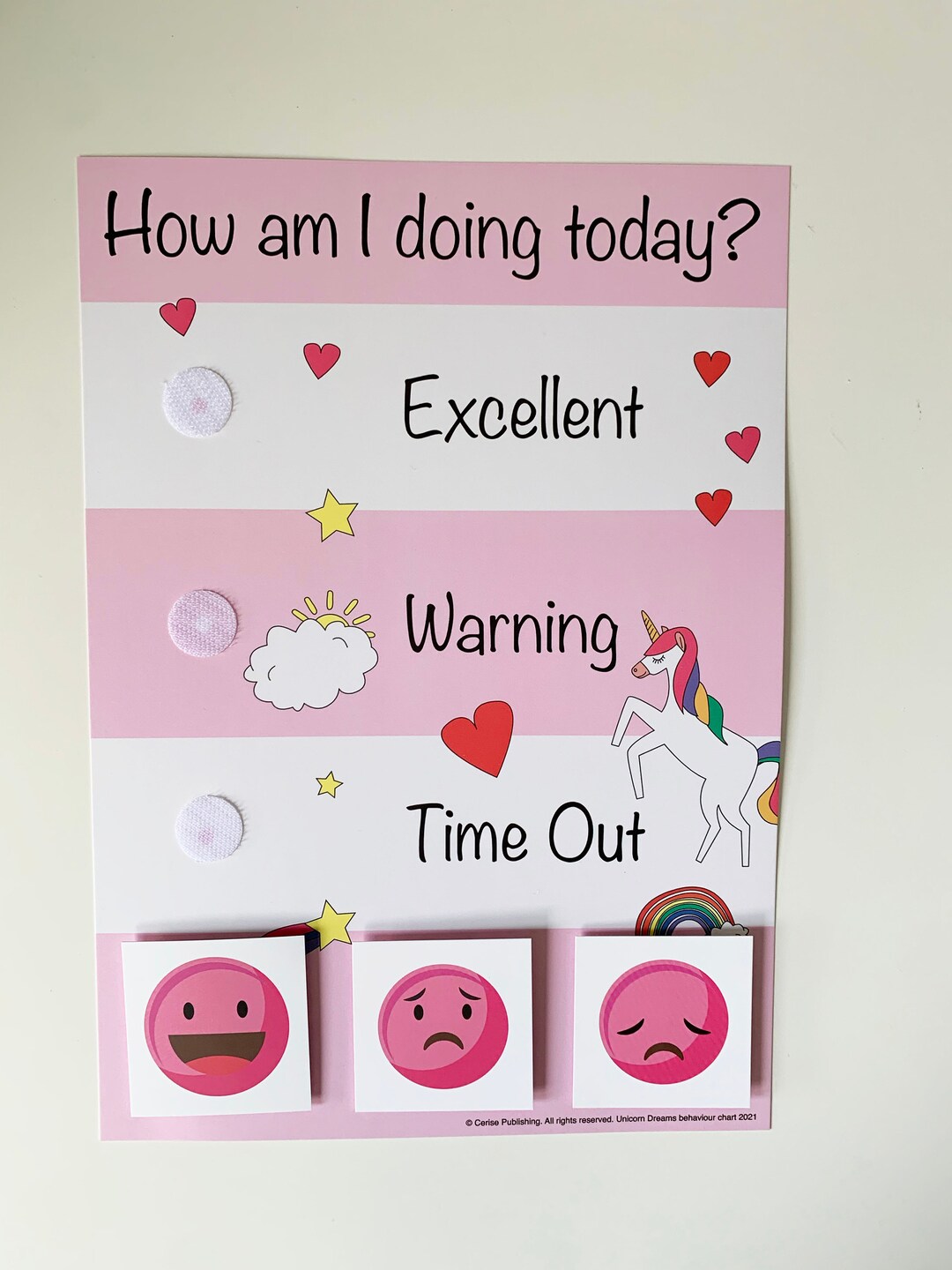 Positive Behaviour Warning Chart - Unicorn Dreams for Toddlers, Kids ...