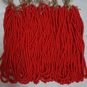 Red Whiteheart Venetian beads by strands 2mm,3mm,4mm,5mm,6mm,7mm,8mm,10mm
