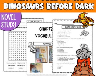 Magic Tree House: Dinosaurs Before Dark Novel Study (No Prep Worksheets)