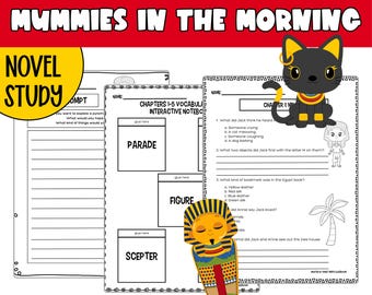 Magic Tree House Mummies in the Morning Novel Study: Reading Comprehension Worksheets