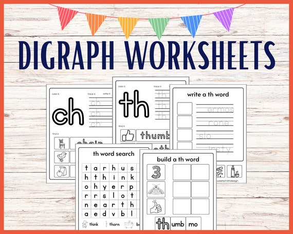 Digraph Worksheets Kindergarten First Grade Learning to - Etsy
