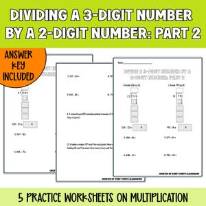 Arkusze ćwiczeń z dzielenia dla klasy 5: 3-cyfrowe przez 2-cyfrowe – Matematyka singapurska 5A (do pobrania w formacie PDF)