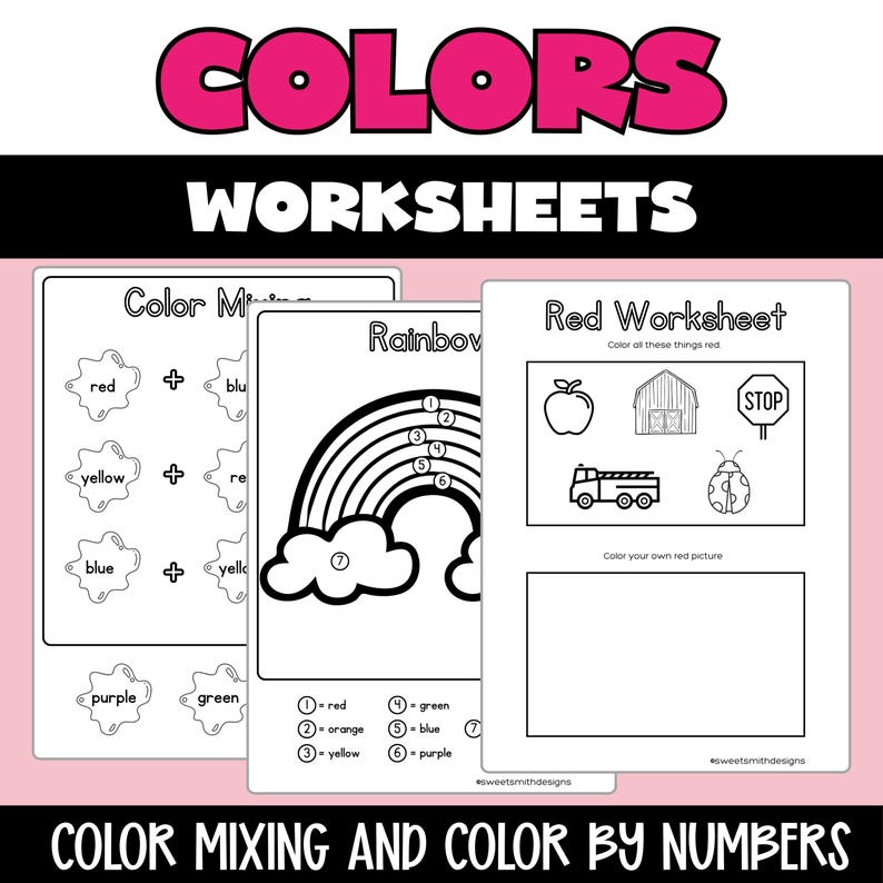 Preschool Color Learning Worksheets: Color Mixing Activities (digital ...