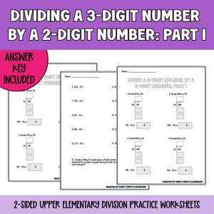 5th Grade Division Practice Worksheets: 3-Digit by 2-Digit (PDF Download) Singapore Dimensions 5A