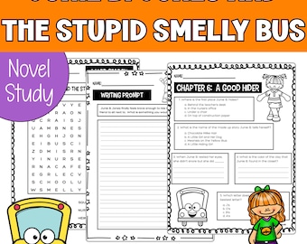 Junie B. Jones Novel Study: Reading Comprehension, Vocabulary, and Review Worksheets