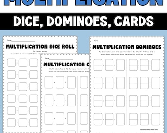Multiplication Games for Math Practice | Use with Dice, Dominoes or Cards | Fact Fluency Review