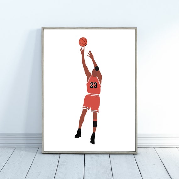 Michael Jordan Fade Away Poster Jordan Gifts Michael Jordan Print  Basketball Poster NBA Art Print Minimalist Sports Art 