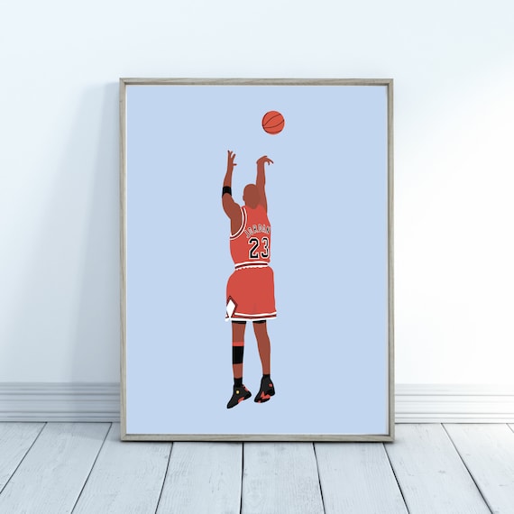 Michael Jordan Last Shot Poster Michael Jordan Gifts Michael Jordan Print  Basketball Poster NBA Art Print Minimalist Sports Art 