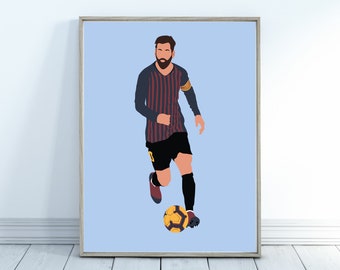 Lionel Messi Barcelona Poster - Minimalist Sports Poster - Sports Poster - Football Art Print - Messi Gifts