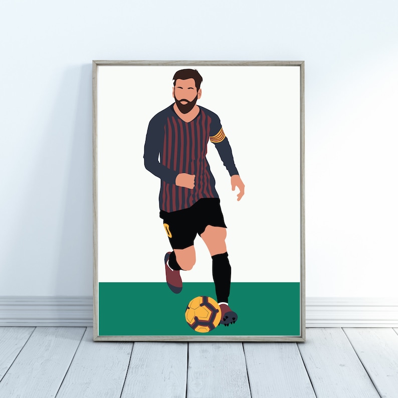 Lionel Messi Poster Football Art Print Sports Poster Minimalist Modern Art Minimalist Sports Print Messi Print Messi Poster