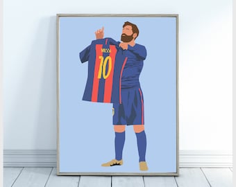 Messi Barcelona Poster - Messi Gifts - Messi Print - Football Poster - football Gifts - Sports Art - Lionel Messi