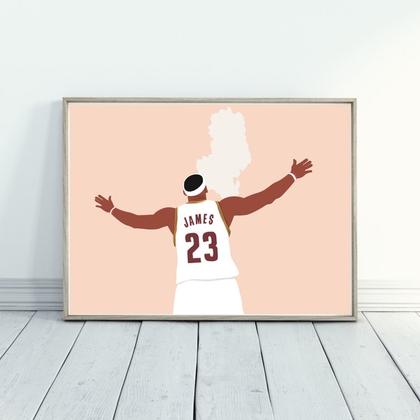 LeBron James Cleveland Poster - LeBron James Gifts - LeBron James Print - Basketball Poster - NBA Gifts