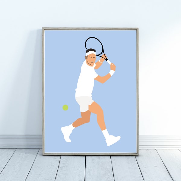 Roger Federer Wimbledon Poster - Tennis Gifts - Roger Federer Print - Tennis Poster - Tennis Art Print - Minimalist Sports Art - Tennis Art