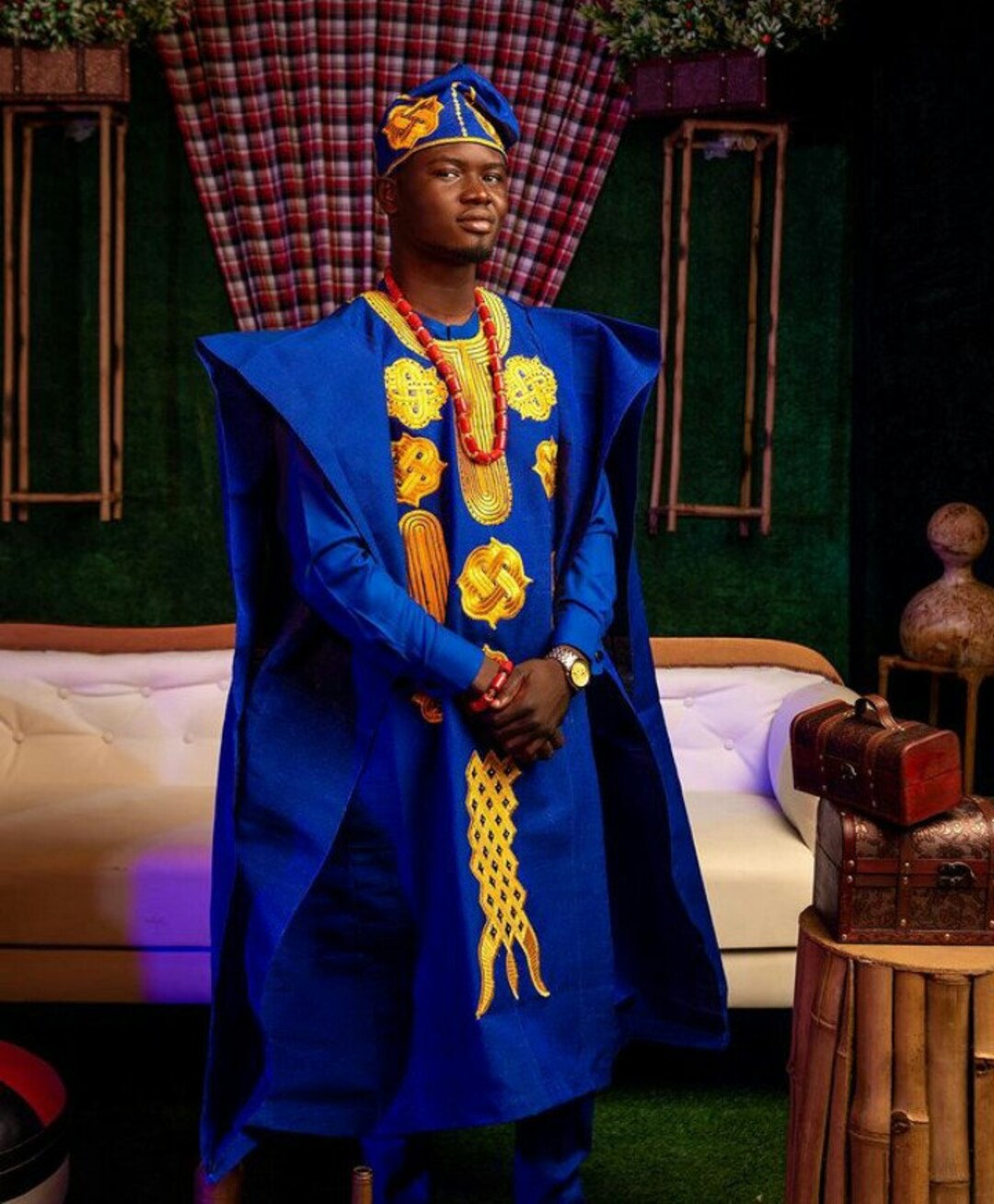 Agbada, from a three-piece set, Yoruba