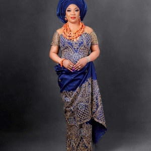 SALES Luxurious Royal Blue George Traditional Outfit// Igbo - Etsy