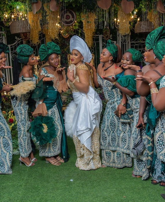 African Wedding Party Dresses// Bridesmaids Aso Ebi// Aso Ebi for Couple  Friends//african Bride Friends//igbo George Aso Ebi Dress 