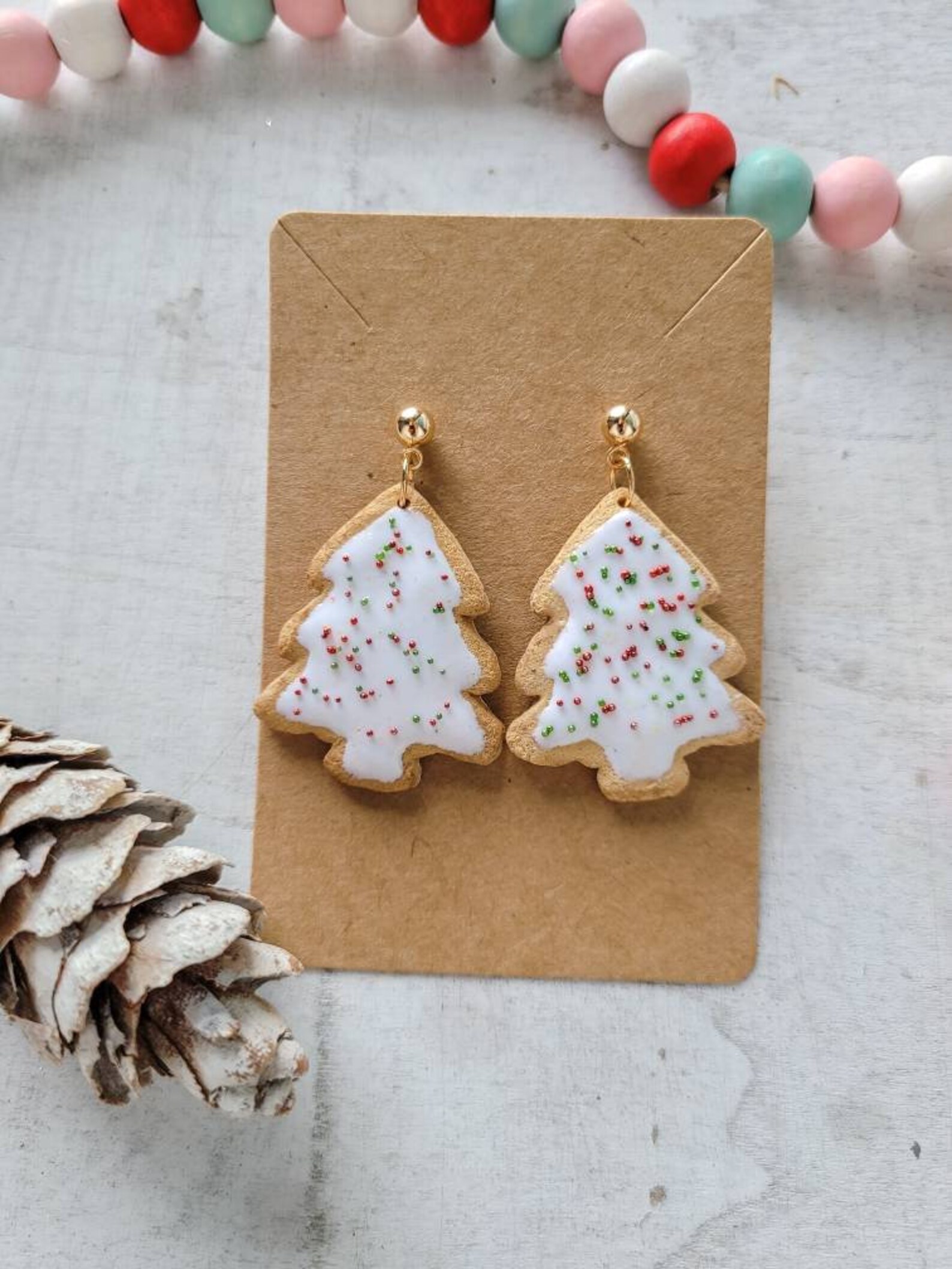 Christmas Tree Earrings/ Christmas Tree Sugar Cookie Earrings Etsy