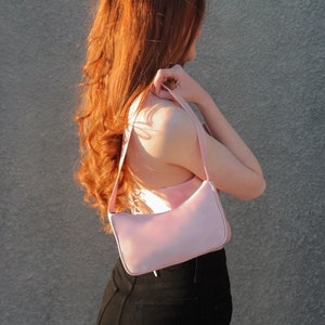 Bella Bag (Pink Satin) -  Shoulder Bag/ Retro Handbag/ Handmade/ Made in USA