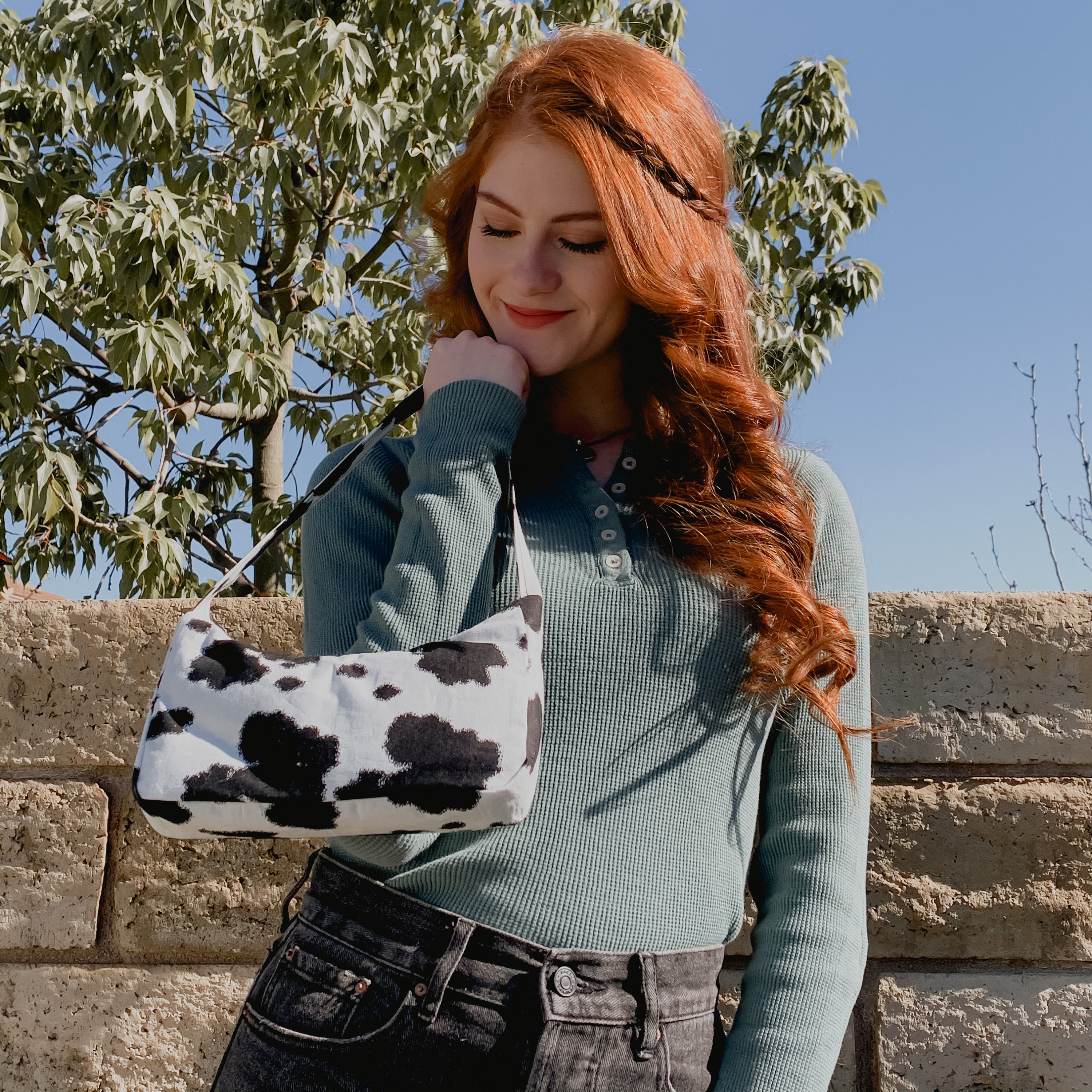 Cow Print Shoulder Bag Trendy Shoulder Bag Retro Bag Mini Purse Mini Handbag Handmade Womens Purse Made in USA Etsy Ireland