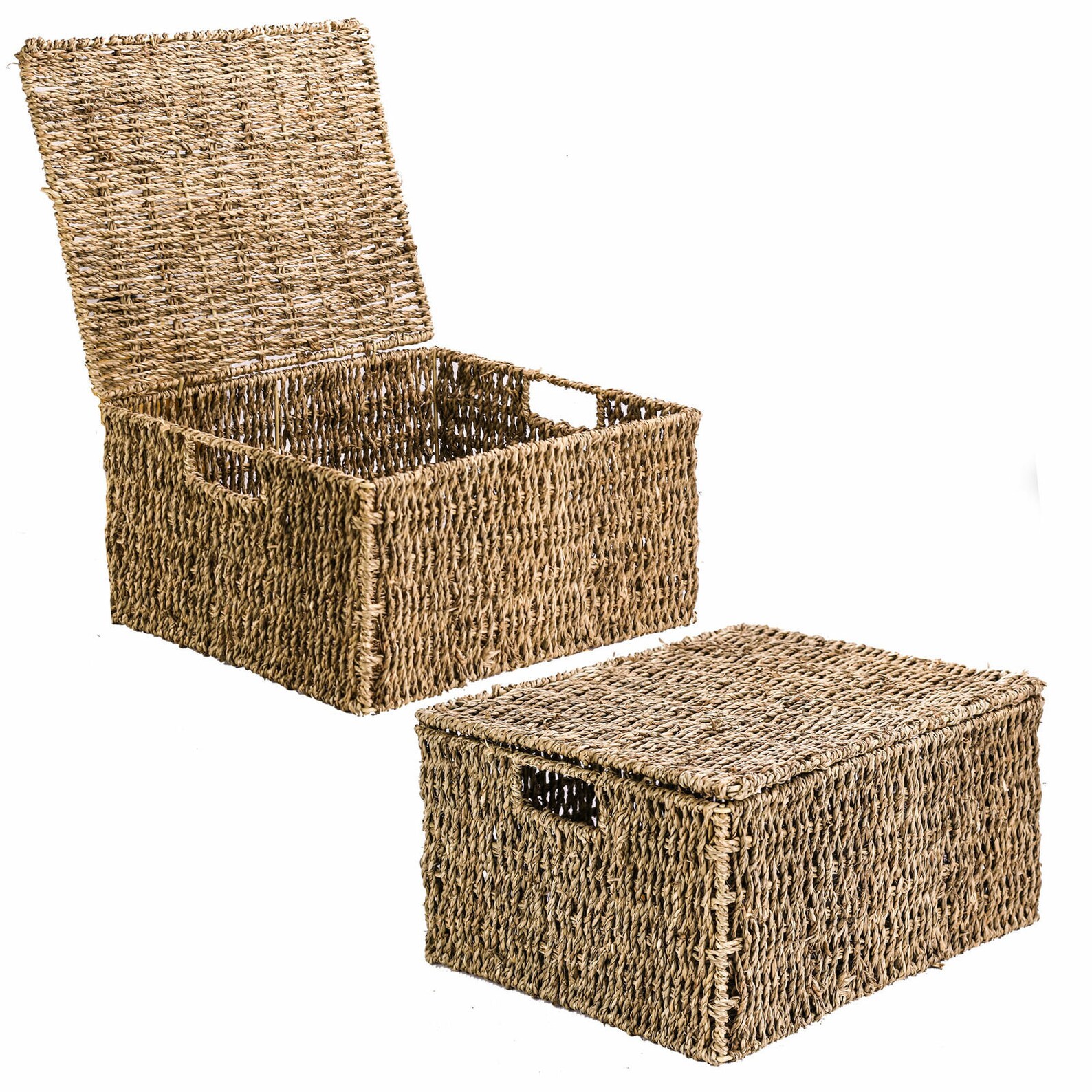 Seagrass Basket with Lid Picnic Hamper Rattan Eco Friendly Etsy