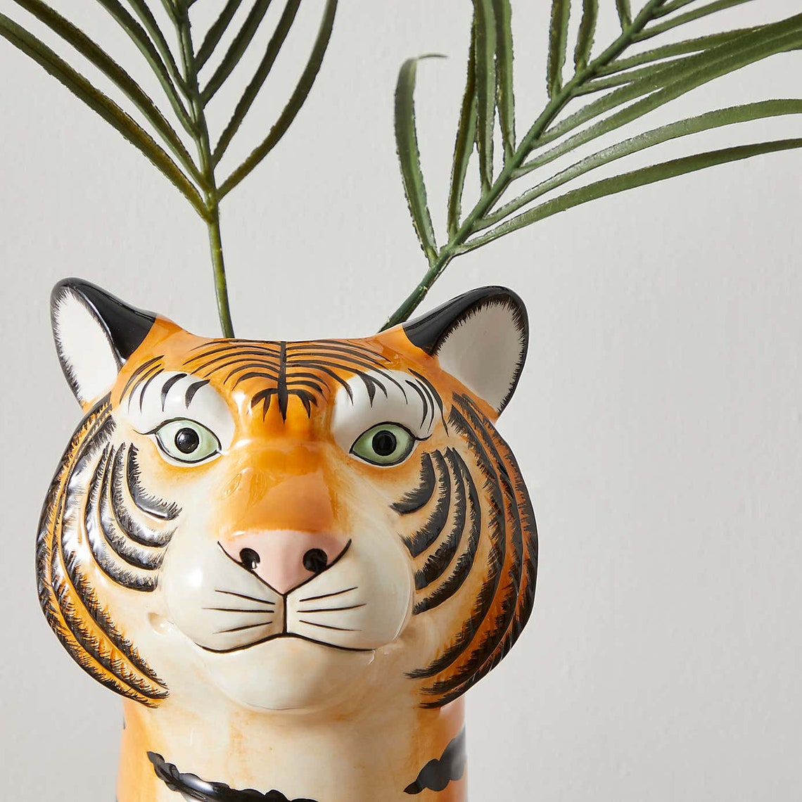 Keramik Tiger Kopf Vase Tisch Ornament Etsy