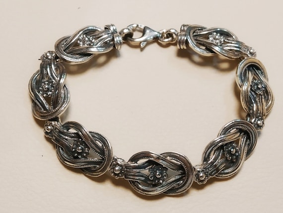 Hercules knot museum copy ancient Greek style bracelet in sterling silver 925