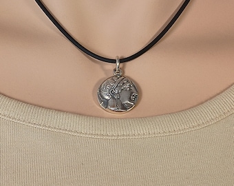 Sterling Silver Athena Coin Pendant – Ancient Greek Tetradrachm Replica