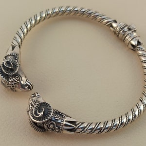 Ram heads sterling silver 925 bracelet,Sterling silver 925 bracelet with ram heads,Bracelet in sterling silver with ram heads