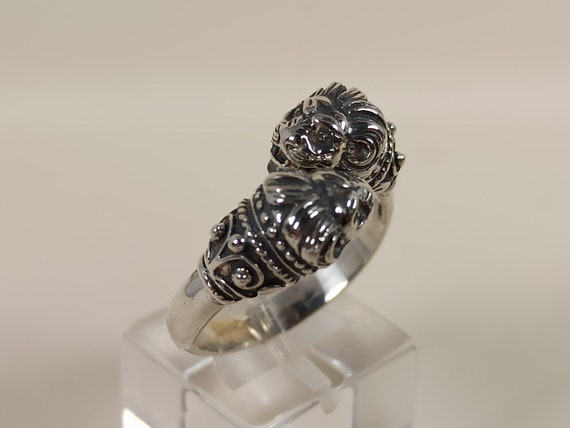 Lions head ring in sterling silver 925