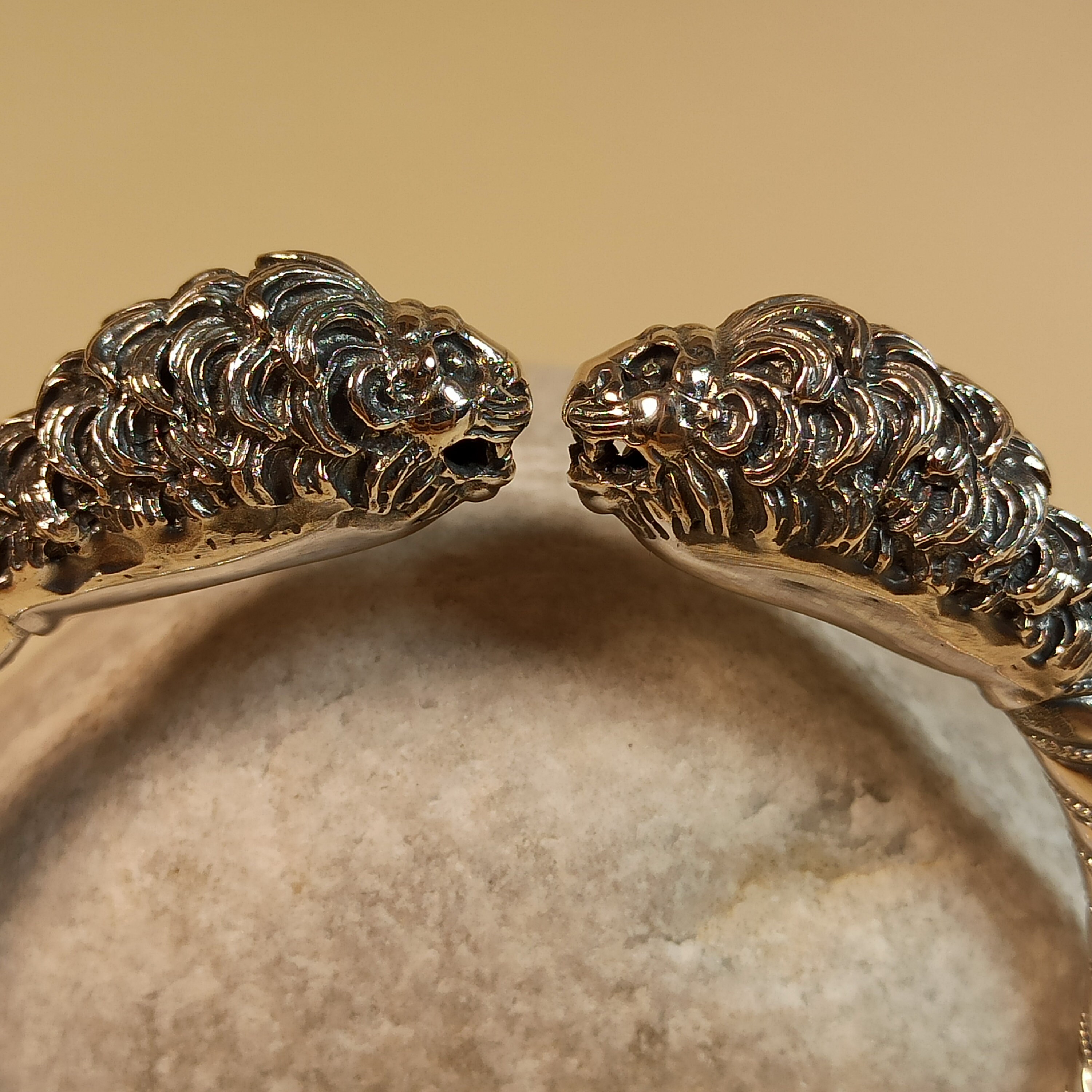 Bracelet With Lion Heads, Handmade, in Sterling Silver 925 Bracelet With Lion Heads, Handmade, in Sterling Silver 925