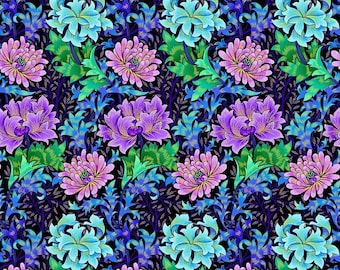 Luminous - Medium Packed Floral Metallic by Chong a Hwang for Timeless Treasures