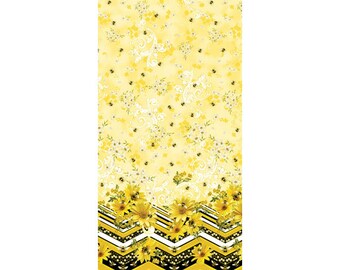 Buzzworthy Metallic Border Yellow/Gold by Benartex
