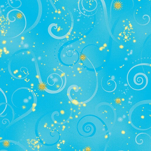 Dragonfly Dance - Swirling Sky Blue by Maria Kalinowski, for Kanvas/Benartex