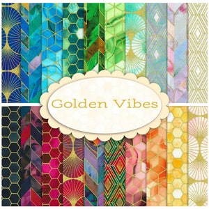 Kaufman - Holiday Flourish - Snow Flower Gold Fat Quarter Bundle 38 Pc
