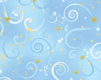 Dragonfly Dance - Swirling Sky Light Blue by Maria Kalinowski, for Kanvas/Benartex