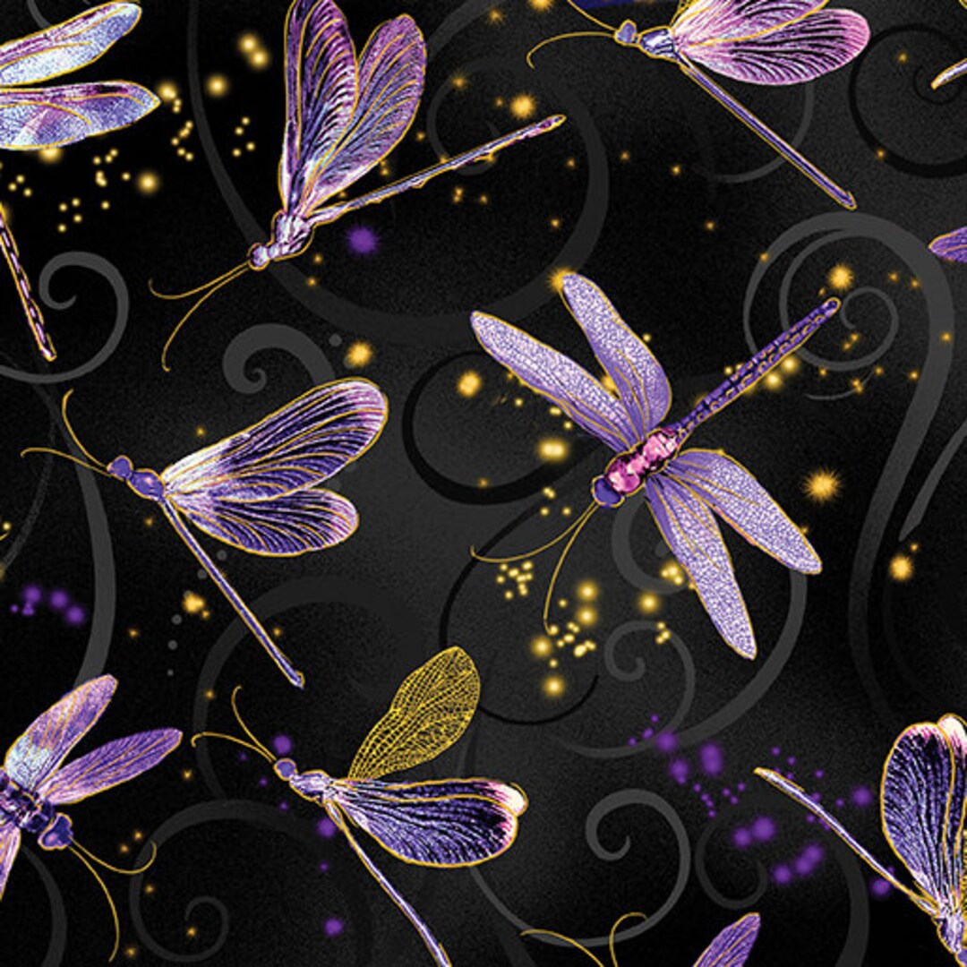 Dancing Dragonflies Black (dragonfly Dance) by Maria Kalinowski, for ...