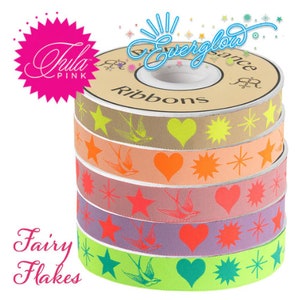 Tula Pink EverGlow Fairy Flakes Ribbon Bulkware ~ von Renaissance Ribbons
